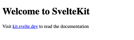 The welcome page for a default Svelte project