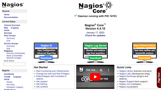 Nagios monitoring dashboard